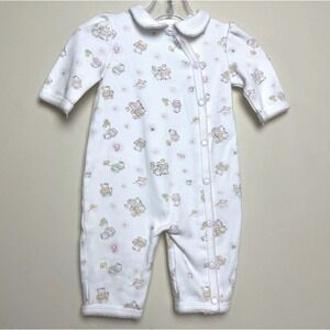 Vintage Baby Grand Signature White Pink Bears Toys Sleeper Romper